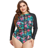 BEACH SURF PLUS SIZE ZIP UP ONE PIECE SWIMSUIT_CWMW0298