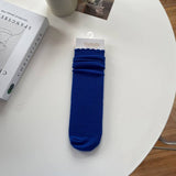 Women'S Solid Color Cashmere Lace Mid-Calf Socks_Cwms1120