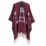 CIRCULAR PATTERN TASSEL SPLIT SHAWL CLOAK_CWASC0309