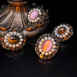 Vintage Cats Eye Hollow Distressed Earrings