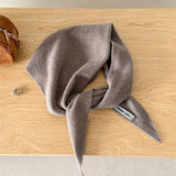 100% Wool Triangle Scarf Warm Knit Shawl_Cwov00262