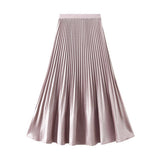 PLEATED HIGH WAIST MIDI SKIRT WITH FISHTAIL DESIGN_CWBMS0342