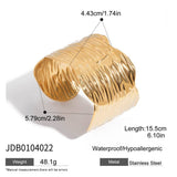 MODERN MINIMALIST 18K GOLD WAVE OPEN CUFF_CWAJE4634