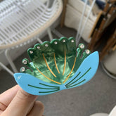 LOTUS FLOWER ACETATE HAIR CLAW RHINESTONE CUTE_CWAHA2159