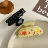 LEMON YELLOW ACETATE HAIR CLAW BACK BUN CLIP_CWAHA5971