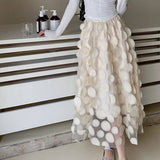THREE DIMENSIONAL FLORAL TULLE MESH SKIRT_CWBLS0395