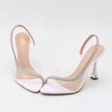 Transparent Stiletto Heels With Rhinestones
