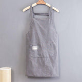 POLYESTER COTTON STRIPES APRON WITH POCKETS BULK_CWMM2038