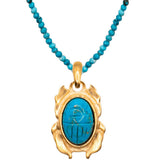 GOLD OCEAN CHARMS NECKLACE FISH SHELL BEADS_CWAJE4614