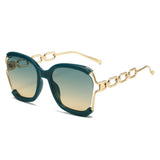 BIG FRAME CHAIN FASHION METAL SUNGLASSES_UV400_CWASG0276