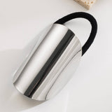 BRUSHED METAL HOLLOW LOW PONYTAIL HAIR TIE_CWAHA6252