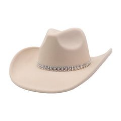 Western Ethnic Felt Cowboy Fedora Hat_Cwah04371