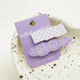 New Wavy Plaid Hair Clip Set Of 2_Cwaha1029