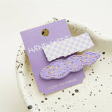 NEW WAVY PLAID HAIR CLIP SET OF 2_CWAHA1029