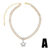 GOLD PLATED STAR SHAPED LOVE PENDANT NECKLACE_CWAJE0902
