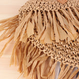 SEMICIRCLE TASSEL ONE SHOULDER BEACH STRAW BAG_CWAB2021