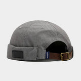 Japanese Style Leather Patch Brimless Cap_Cwah04609