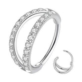 DOUBLE ZIRCON NOSE RING PIERCING JEWELRY_CWMM9540