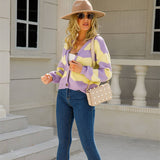 V-Neck Knit Short Trend Age Reduction Cardigan