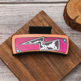 Western Leather Hair Claw Cactus Butterfly Clip_Cwasc1625