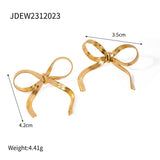 PERSONALIZED ALL MATCH 18K GOLD BOW EARRINGS_CWASC1655