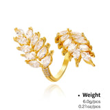 Zircon Inlaid Fashionable Temperament Open Ring_Cwaje2829