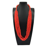 ETHNIC STYLE MULTI LAYERED WOODEN BEAD NECKLACE_CWMM4725