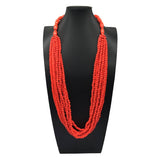 ETHNIC STYLE MULTI LAYERED WOODEN BEAD NECKLACE_CWMM4725