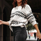 Vintage Argyle Jacquard Crew Neck Jumper