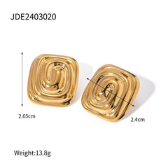 STAINLESS STEEL RECTANGULAR SPIRAL EARRINGS_CWASC1653