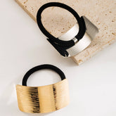 ALLOY MINIMALIST BRUSHED METAL ELASTIC HAIR TIE_CWAHA6217