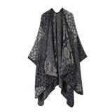 LEOPARD PRINT SCARF SLIT SHAWL FASHION CAPE_CWASC2217