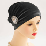 NOBLE RETRO FLANNEL RHINESTONE SUNFLOWER HEADSCARF_CWASC2443