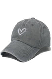 SPRING SUMMER WASH HEART BASEBALL CAP SUN HAT CWAH0012