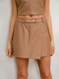 Trend Waist Waist All Loose Pu Leather Culottes