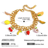 DELICATE 18K GOLD DOUBLE CROSS CHAIN BRACELET_CWAJE4748