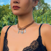 COWBOY HAT TURQUOISE MULTI LAYER NECKLACE_CWAJE1804