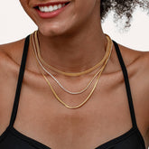 LAYERED SNAKE BONE HEMP CHAINFLOWER JEWELRYNECKLACE_CWMM3631