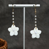 FASHIONABLE TEARDROP SHAPED SHELL METAL EARRINGS_CWMM4338