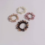 SWEET CUTE WRINKLED PEARL HAIR TIE SIMPLE NEW BAND_CWAHA6777