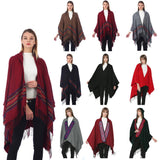 SOLID COLOR FRINGED HOODED BLANKET SHAWL CLOAK_CWASC0314