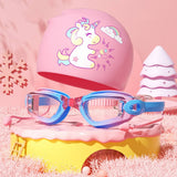 KIDS HD ANTI FOG SWIM GOGGLES CAP CUTE STYLE_CWMM6644