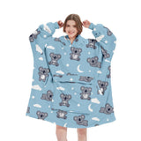 LONG LEOPARD SHERPA HOODIE BLANKET FOR TV SLEEP_CWAHA6522