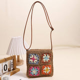 RETRO SQUARE HOLLOW FLOWER CROSSBODY STRAW BAG_CWAB1863