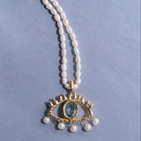 GOLD OCEAN CHARMS NECKLACE FISH SHELL BEADS_CWAJE4614