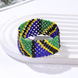 ETHNIC RICE BEAD WOVEN COLORFUL WIDE BRACELET_CWMM3528