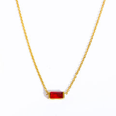 STAINLESS STEEL COLORED BIRTHSTONE NECKLACE_CWMM5535