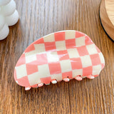 3.23"Checkered Hair Claw Clip_Cwaha0313
