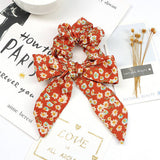 SIMPLE PRINTED RIBBON BOW HAIR TIE_CWAHA1067