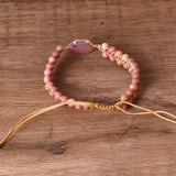 HEXAGONAL RHODONITE BRAIDED BRAIDED BRACELET_CWAJE3955